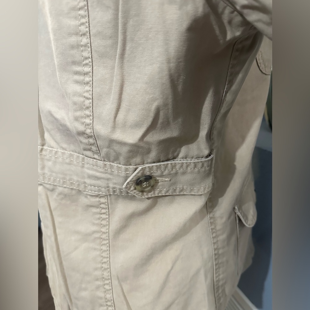 Liz Claiborne Ladies Jacket Safari Look Tan 100% Cotton Size Large GUC - Picture 8 of 14
